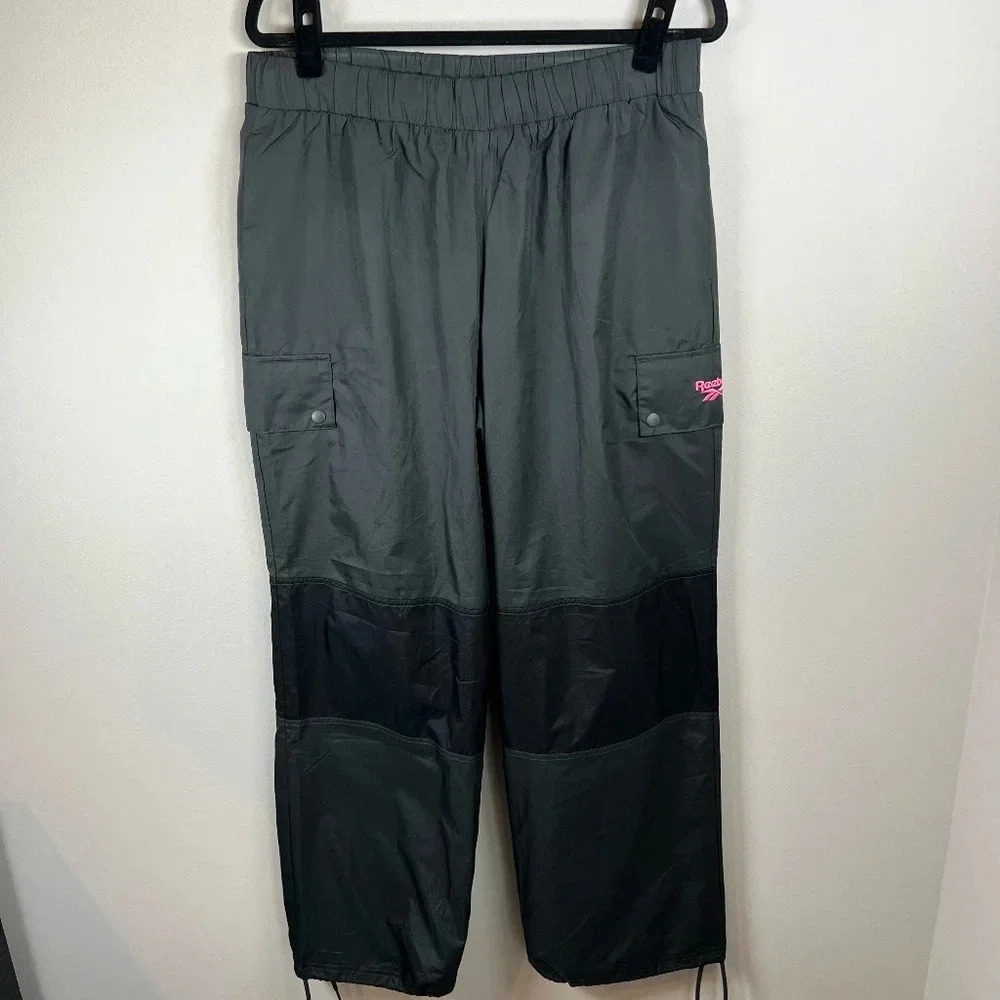 Reebok Classic Trail Pants Black Pockets Lined Hiking Outdoor Gorpcore NEW Large